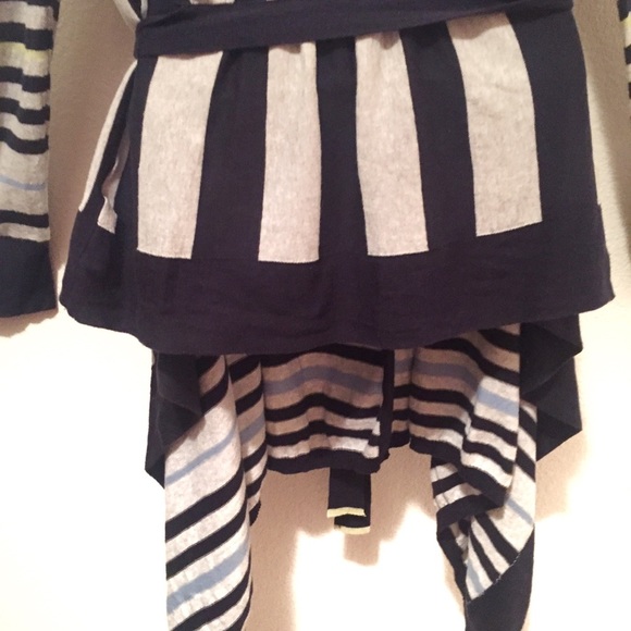 Anthropologie Moth Striped Open Front Cardigan with Tie Cotton M - Picture 9 of 13